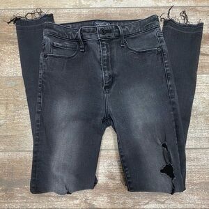 Abercrombie & Fitch | Black Distressed Simone High Rise Ankle Jeans